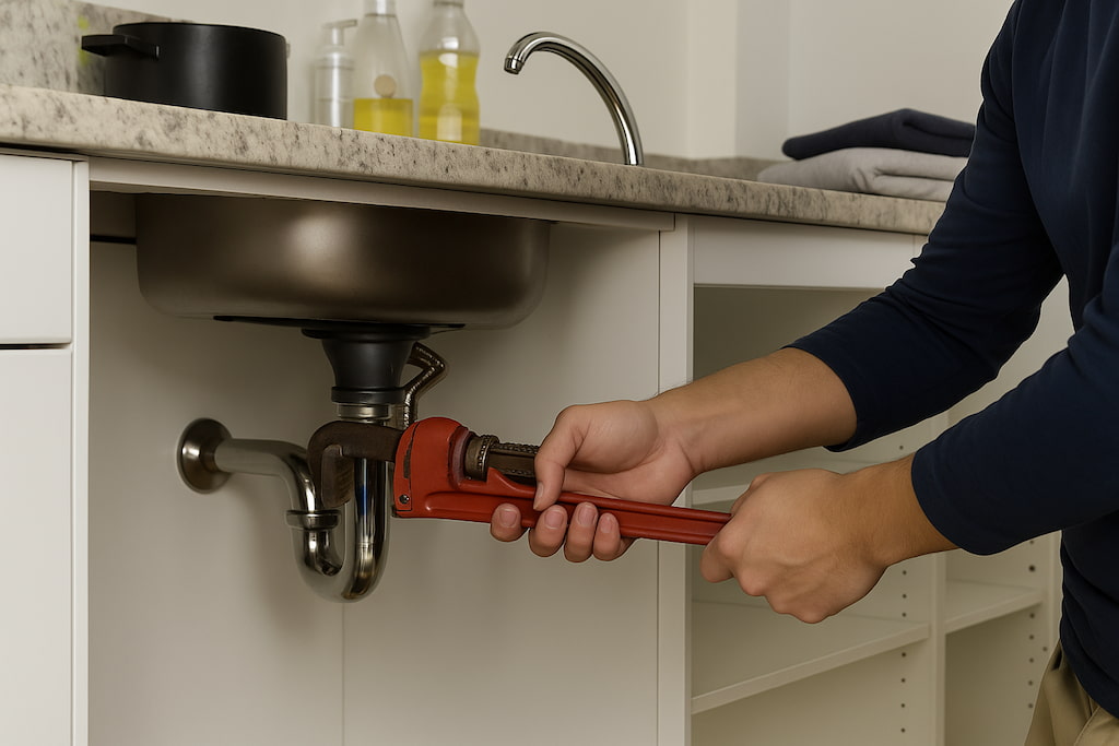 fontanero-en-terrassa-reparando-desague-fregadero
