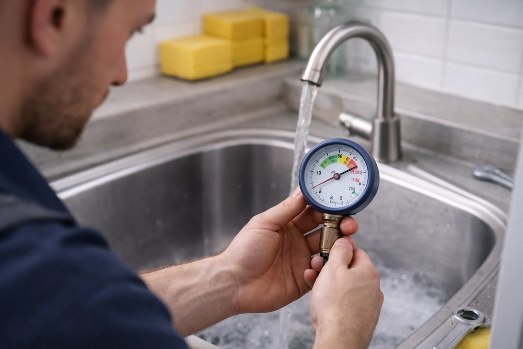 fontanero-urgente-terrassa-medicion-presion-cocina