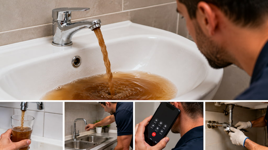 fontanero-terrassa-grifo-agua-marron-movil-desague